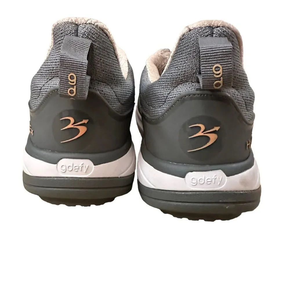 Women’s Gray Knit Athletic Sneakers with Peach Accents